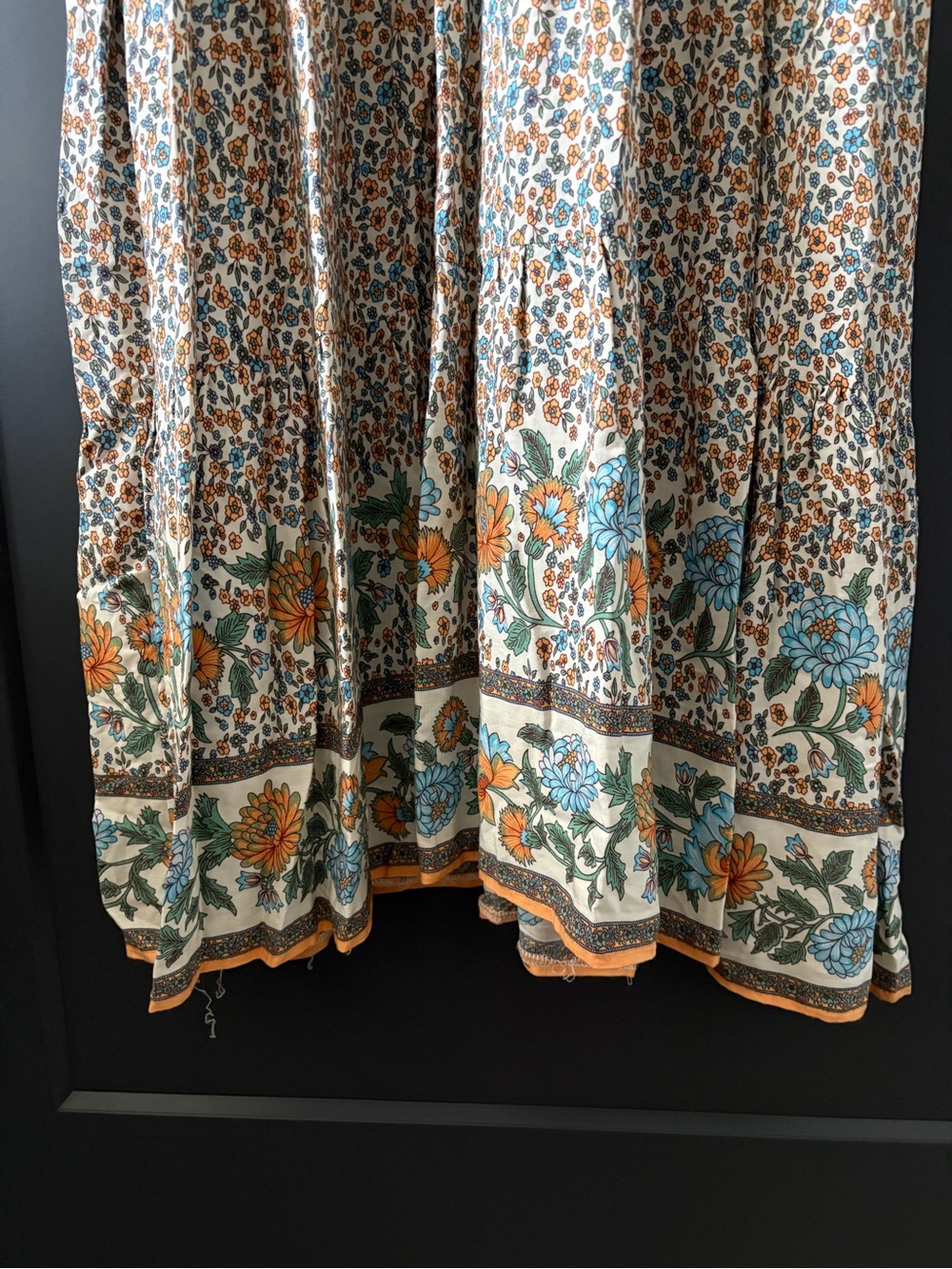 NATURAL LIFE Evangaline Cream Maxi Dress with Blue and Peach Floral Print - Picture 3 of 8